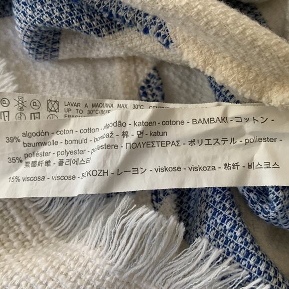 ZARA BASIC COLLECTION Women's Size Small Blouse Aztec 3/4 Sleeve Raw Hem Striped - Picture 11 of 11